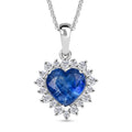 D'Joy AA Natürlicher Kaschmir-Kyanit, Moissanit Schmuckset ca. 50 cm 925 Silber Rhodiniert ca. 3,65 ct.