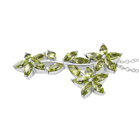 Natürlicher Peridot Anhänger mit Kette, ca. 50 cm 316L Edelstahl ca. 5.24 ct