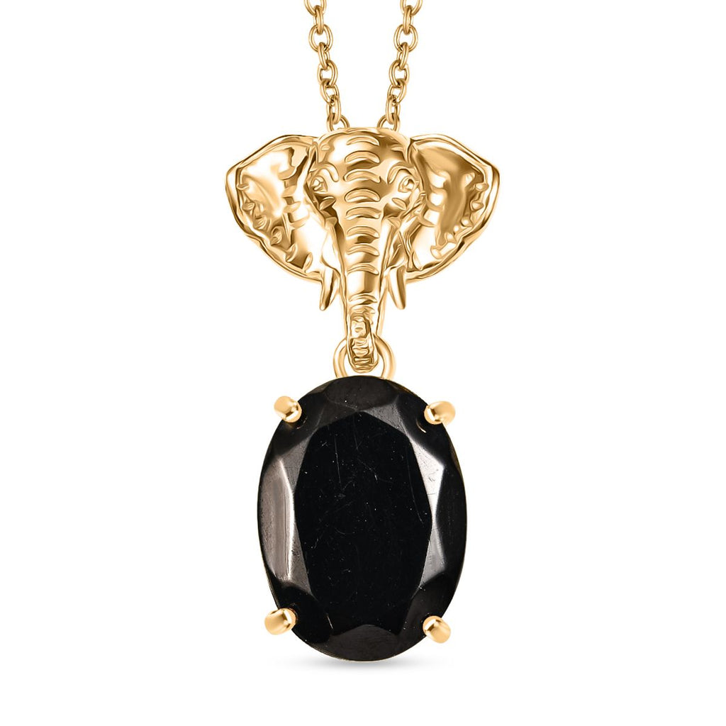 Elite Shungit Anhänger mit Kette, ca. 50 cm ca. 6.15 ct