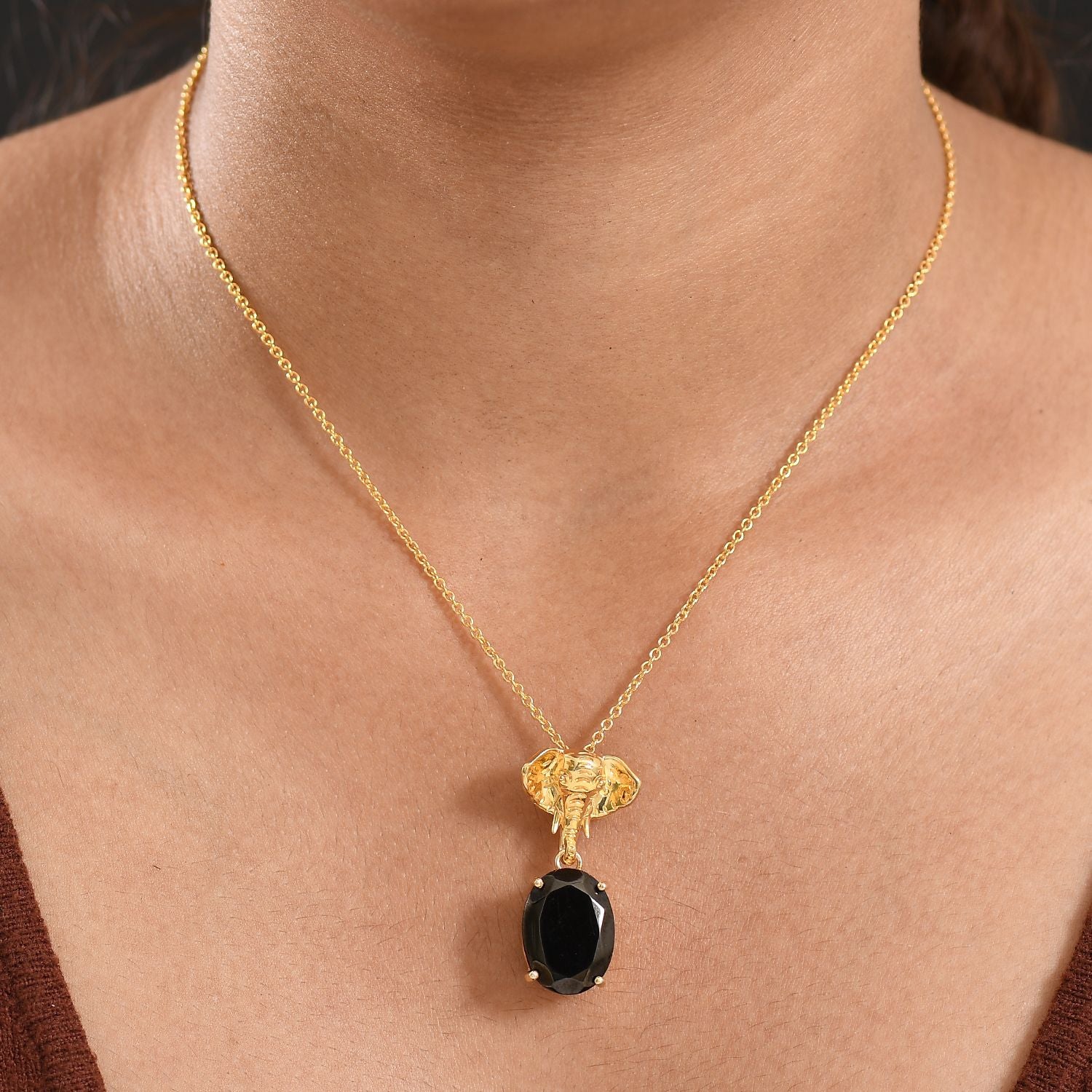 Elite Shungit Anhänger mit Kette, ca. 50 cm ca. 6.15 ct