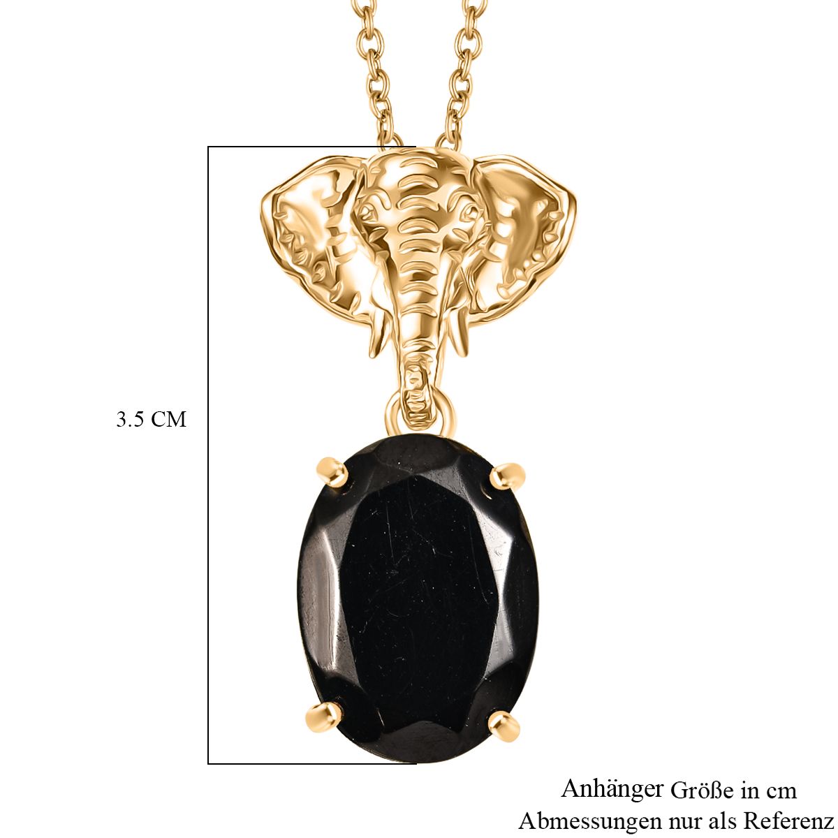 Elite Shungit Anhänger mit Kette, ca. 50 cm ca. 6.15 ct