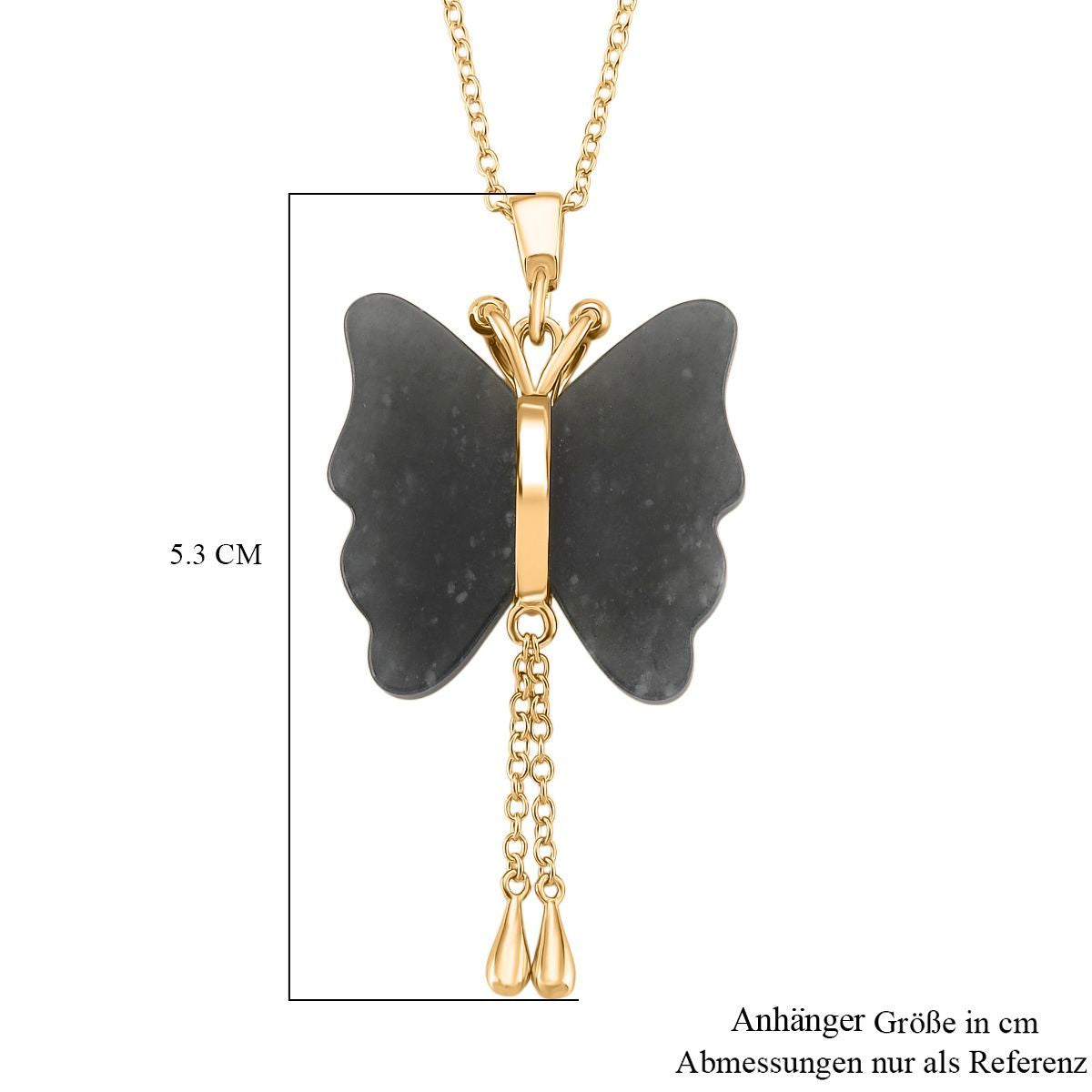 D'Joy Natürlicher Olmek Jadeit Schmuckset ca. 50 cm 925 Silber vergoldet ca. 20,00 ct.
