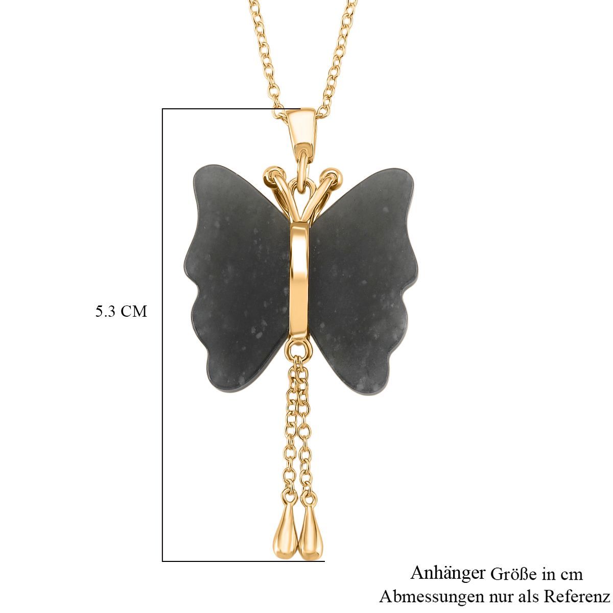 D'Joy Natürlicher Olmek Jadeit Schmuckset ca. 50 cm 925 Silber vergoldet ca. 20,00 ct.