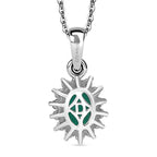 Luxuriant - AAA Lab Grown Kolumbianischer Smaragd, Moissanit Schmuckset ca. 50 cm 925 Silber rhodiniert ca. 0.90 ct