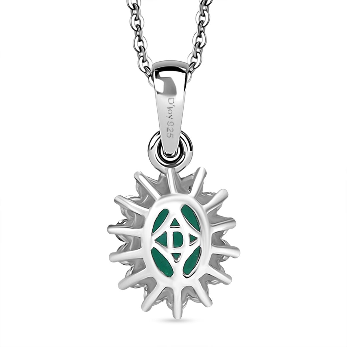 Luxuriant - AAA Lab Grown Kolumbianischer Smaragd, Moissanit Schmuckset ca. 50 cm 925 Silber rhodiniert ca. 0.90 ct