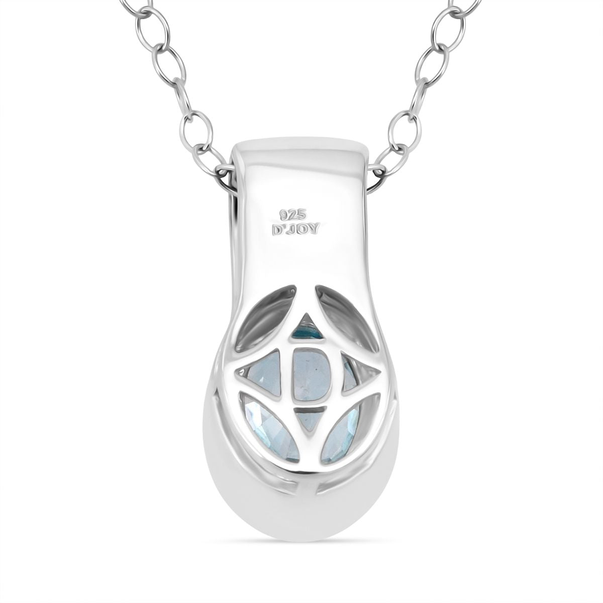 D'Joy AA Blauer Zirkon, Moissanit Schmuckset ca. 50 cm 925 Silber rhodiniert ca. 2,24 ct.