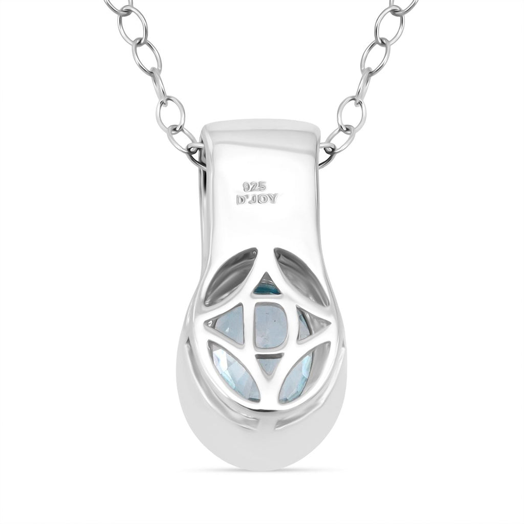 D'Joy AA Blauer Zirkon, Moissanit Schmuckset ca. 50 cm 925 Silber rhodiniert ca. 2,24 ct.