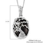 D'Joy Shungit Schmuckset ca. 45 cm 925 Silber rhodiniert ca. 7,11 ct.