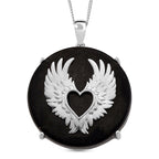 D'Joy Shungit Anhänger mit Kette, ca. 45 cm 925 Silber rhodiniert ca. 35,98 ct