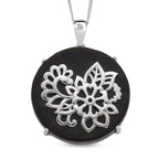 D'Joy Shungit Anhänger mit Kette, ca. 45 cm 925 Silber rhodiniert ca. 36,00 ct