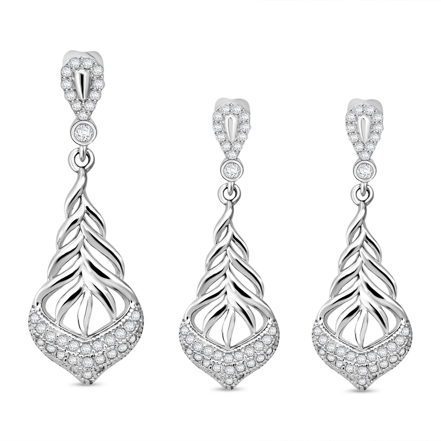 Lustro Stella Weißer Zirkonia Schmuckset 925 Silber rhodiniert 1.51 ct
