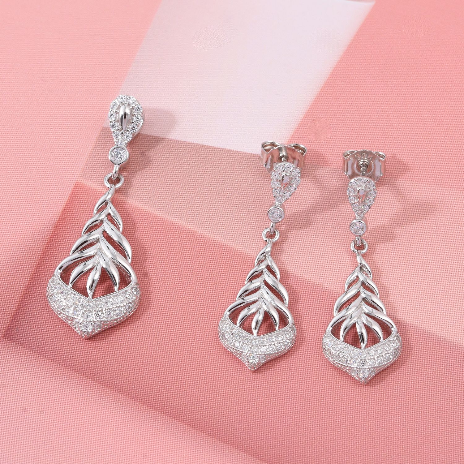 Lustro Stella Weißer Zirkonia Schmuckset 925 Silber rhodiniert 1.51 ct