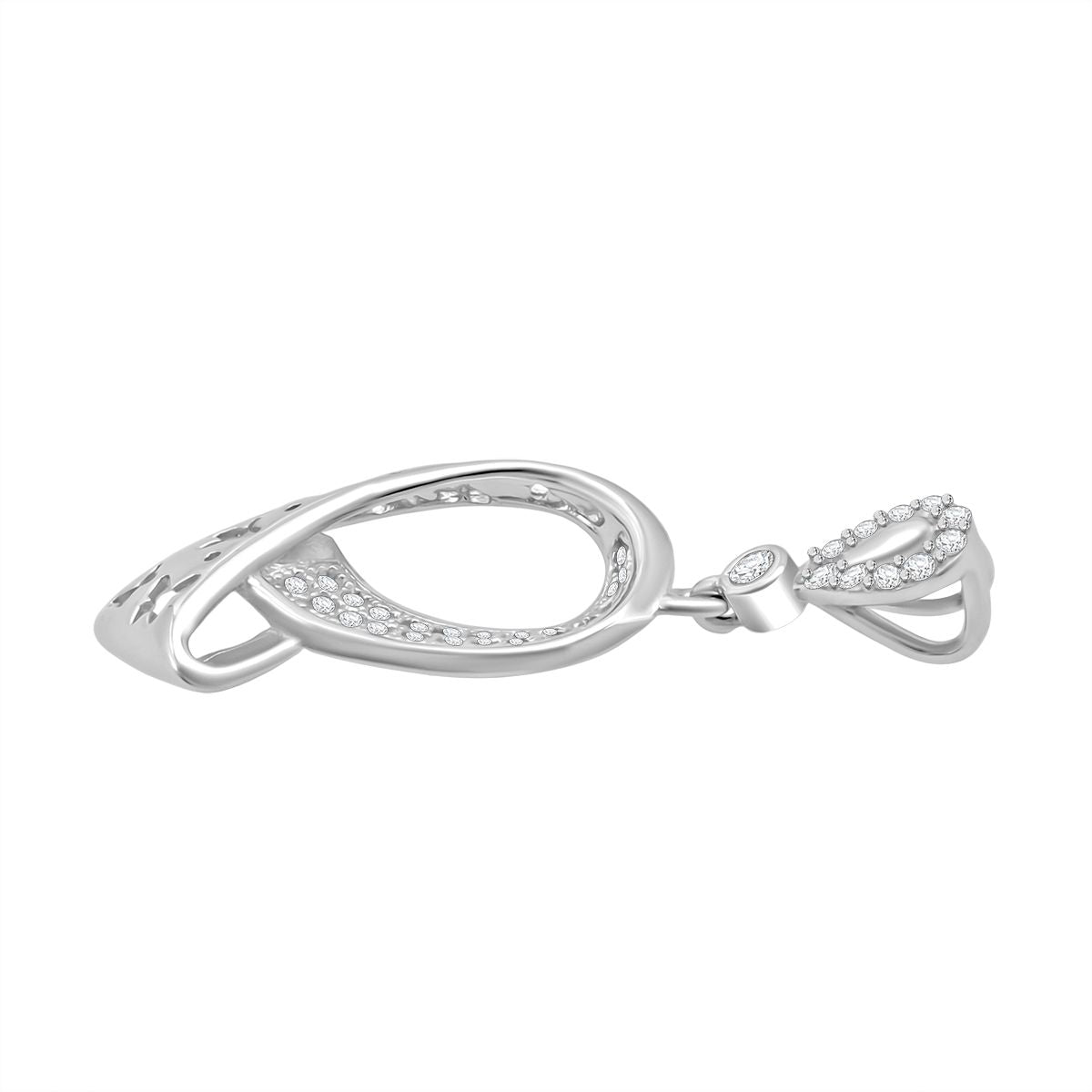 LUSTRO STELLA - Weißer Zirkonia Ohrringe und Anhänger, 925 Silber rhodiniert