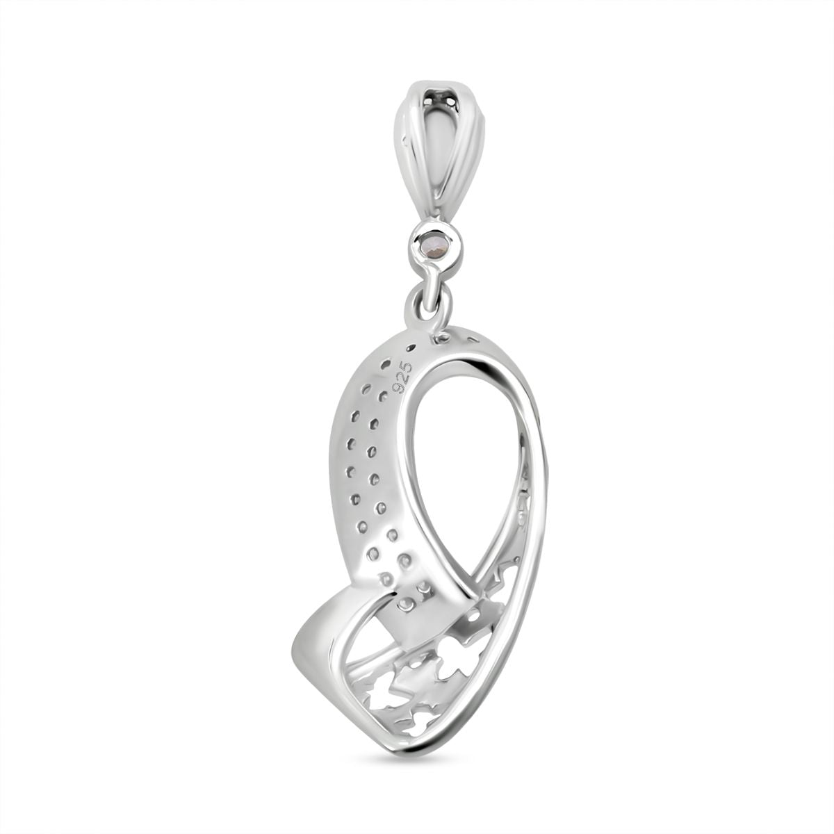 LUSTRO STELLA - Weißer Zirkonia Ohrringe und Anhänger, 925 Silber rhodiniert