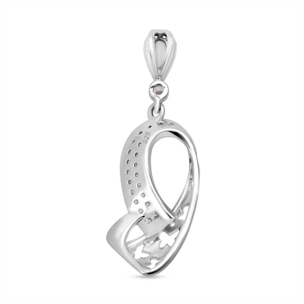 LUSTRO STELLA - Weißer Zirkonia Ohrringe und Anhänger, 925 Silber rhodiniert