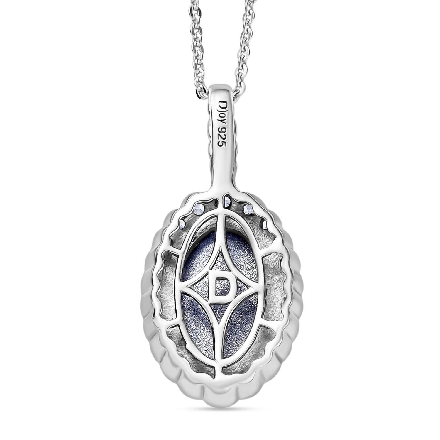 D'Joy Aurora Mondstein, Weißer Zirkon Anhänger mit Kette, ca. 50 cm 925 Silber rhodiniert ca. 4.18 ct