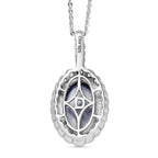 D'Joy Aurora Mondstein, Weißer Zirkon Anhänger mit Kette, ca. 50 cm 925 Silber rhodiniert ca. 4.18 ct