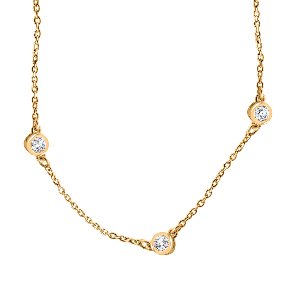 Luxuriant Diamond Trio: Labor Diamant Anhänger mit 50cm Kette Armband & Ohrringe 925 Silber Gelbgold Vermeil
