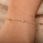 Luxuriant Diamond Trio: Labor Diamant Anhänger mit 50cm Kette Armband & Ohrringe 925 Silber Gelbgold Vermeil