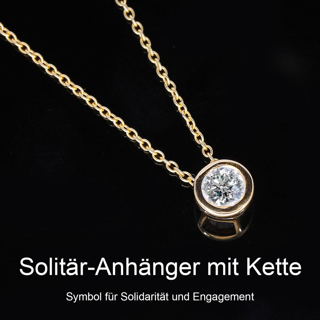 Luxuriant Diamond Trio: Labor Diamant Anhänger mit 50cm Kette Armband & Ohrringe 925 Silber Gelbgold Vermeil
