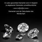 Luxuriant Diamond Trio: Labor Diamant Anhänger mit 50cm Kette Armband & Ohrringe 925 Silber Gelbgold Vermeil