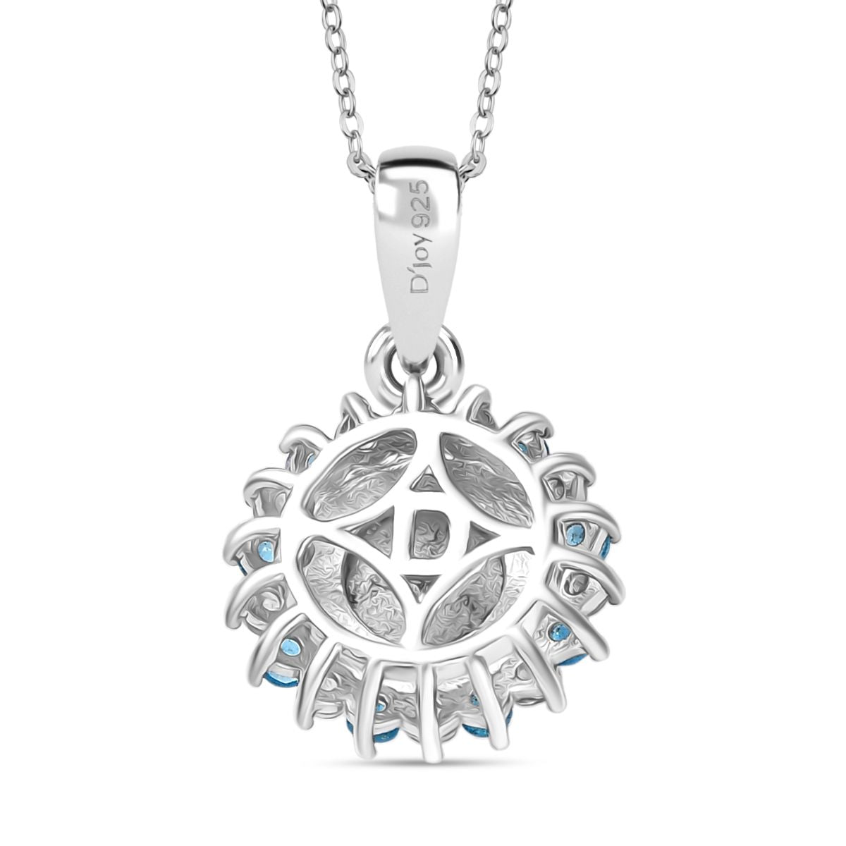 D'Joy Aurora Mondstein, Weißer Zirkon Anhänger mit Kette, ca. 50 cm 925 Silber rhodiniert ca. 2.92 ct