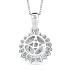 D'Joy Aurora Mondstein, Weißer Zirkon Anhänger mit Kette, ca. 50 cm 925 Silber rhodiniert ca. 2.92 ct