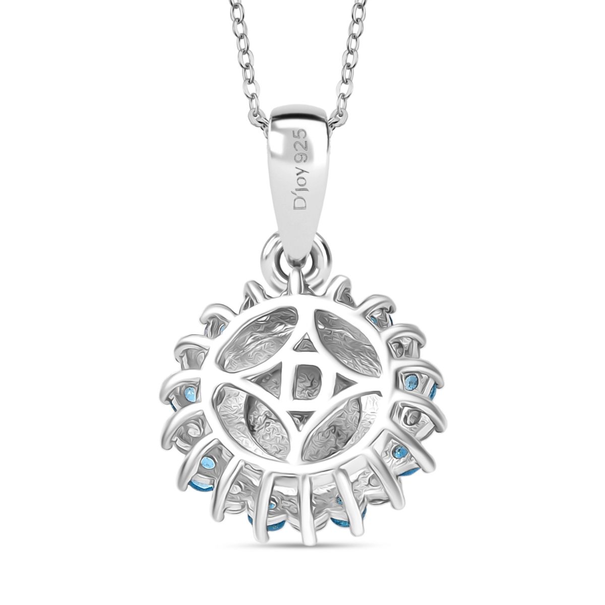 D'Joy Aurora Mondstein, Weißer Zirkon Anhänger mit Kette, ca. 50 cm 925 Silber rhodiniert ca. 2.92 ct