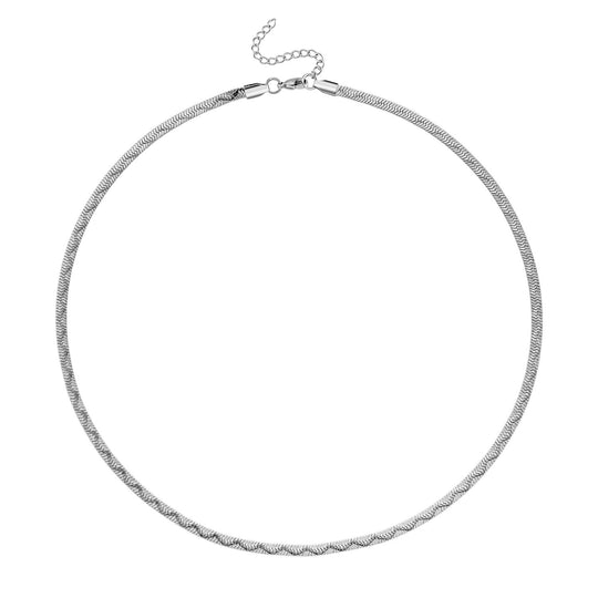 2er-Set Halsketten, Edelstahl, goldfarben, Gliederkette und Schlangenketten-Optik, ca. 50 + 5 cm