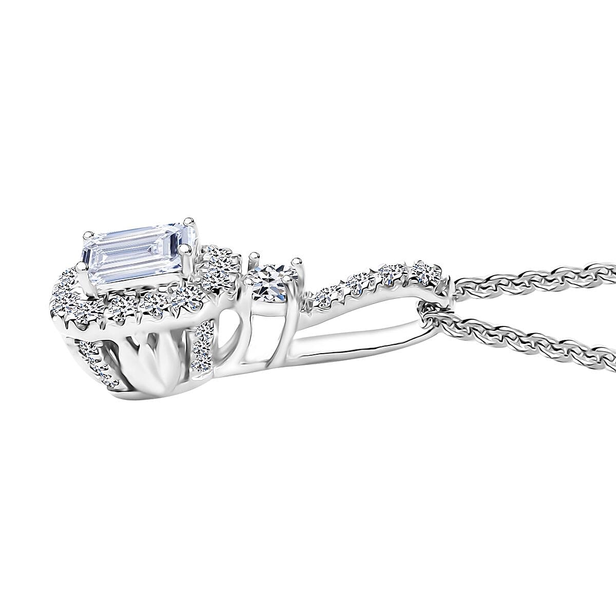 LUXURIANT DIAMOND - Lab Grown Diamant SI-GH Anhänger mit Kette, ca. 50 cm 925 Silber rhodiniert ca. 1.00 ct
