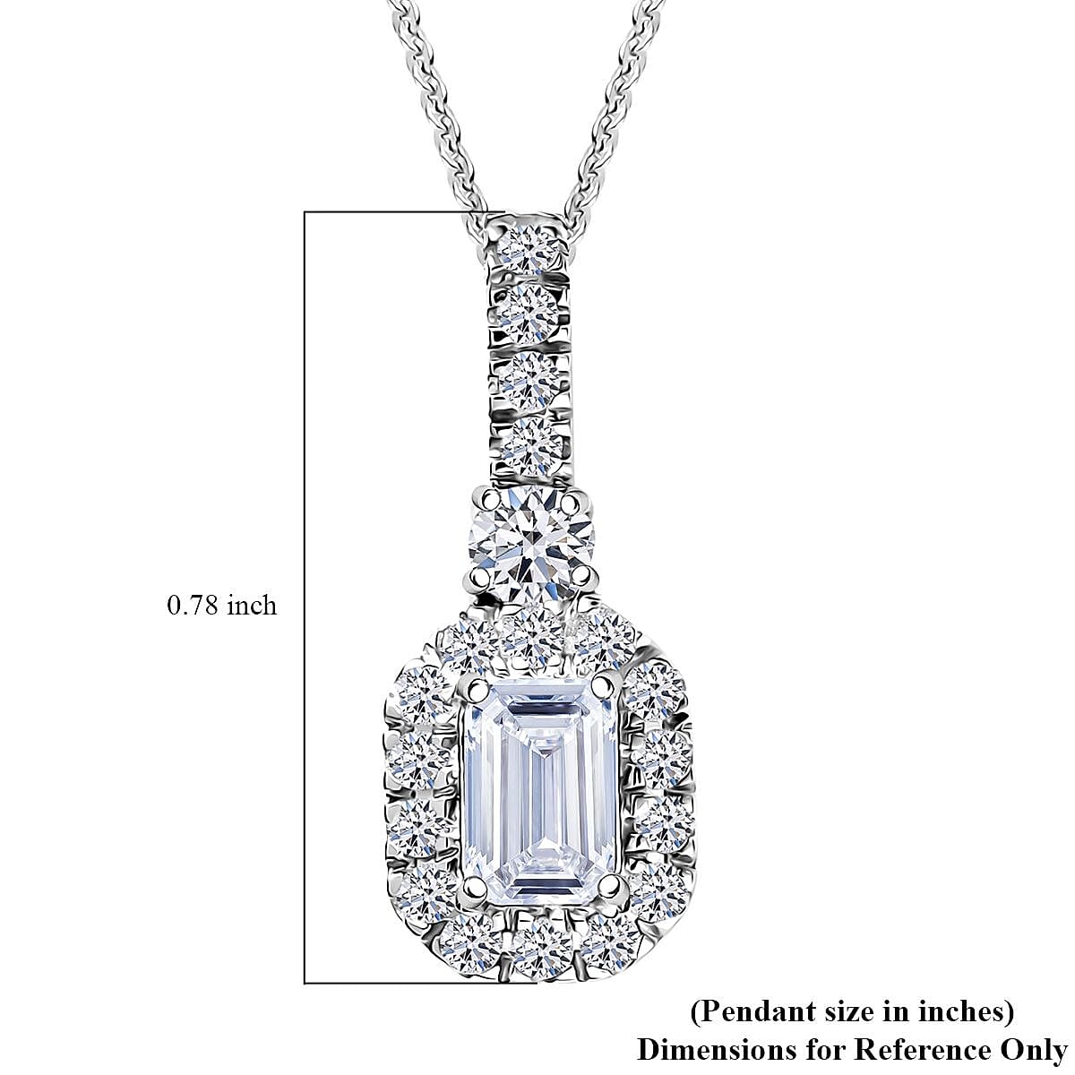 LUXURIANT DIAMOND - Lab Grown Diamant SI-GH Anhänger mit Kette, ca. 50 cm 925 Silber rhodiniert ca. 1.00 ct