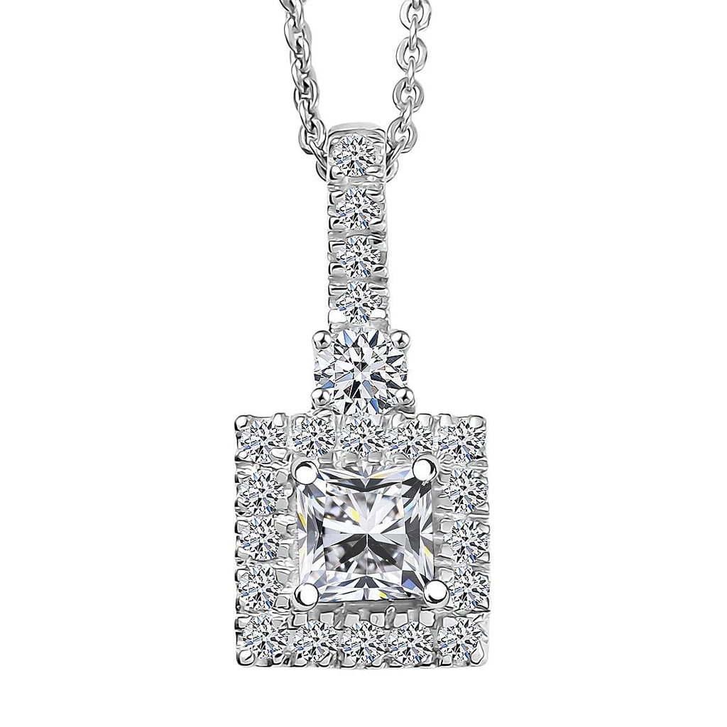 LUXURIANT DIAMOND - Lab Grown Diamant SI-GH Anhänger mit Kette, ca. 50 cm 925 Silber rhodiniert (7-8 Werktage Lieferzeit) ca. 1.00 ct