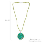 D'Joy Smaragd-Quarz Triplette Anhänger mit kettte ca. 50 cm 925 Silber rhodiniert ca. 66.35 ct
