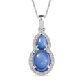 D'Joy Aurora Mondstein Anhänger mit Kette, ca. 50 cm 925 Silber rhodiniert ca. 4.22 ct