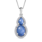 D'Joy Aurora Mondstein Anhänger mit Kette, ca. 50 cm 925 Silber rhodiniert ca. 4.22 ct