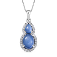 D'Joy Aurora Mondstein Anhänger mit Kette, ca. 50 cm 925 Silber rhodiniert ca. 4.22 ct