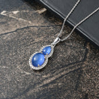 D'Joy Aurora Mondstein Anhänger mit Kette, ca. 50 cm 925 Silber rhodiniert ca. 4.22 ct