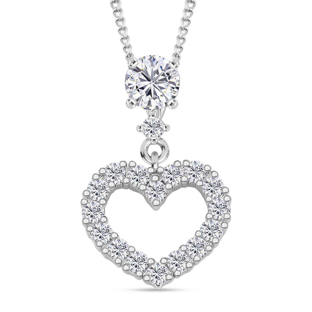 RADIANTA GRA zertifiziert Moissanit (D-VVS) Anhänger mit Kette ca. 45 cm 925 Silber rhodiniert ca. 1.05 ct