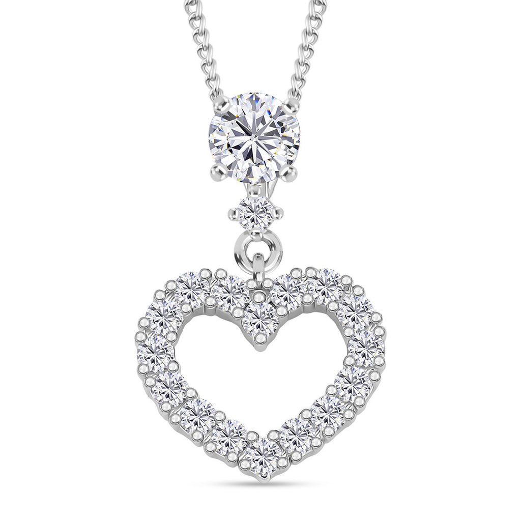 RADIANTA GRA zertifiziert Moissanit (D-VVS) Anhänger mit Kette ca. 45 cm 925 Silber rhodiniert ca. 1.05 ct