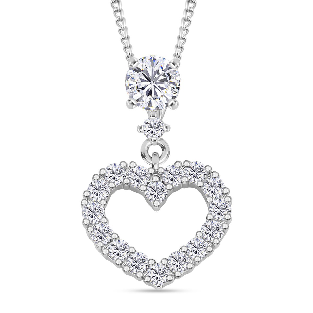 RADIANTA GRA zertifiziert Moissanit (D-VVS) Anhänger mit Kette ca. 45 cm 925 Silber rhodiniert ca. 1.05 ct