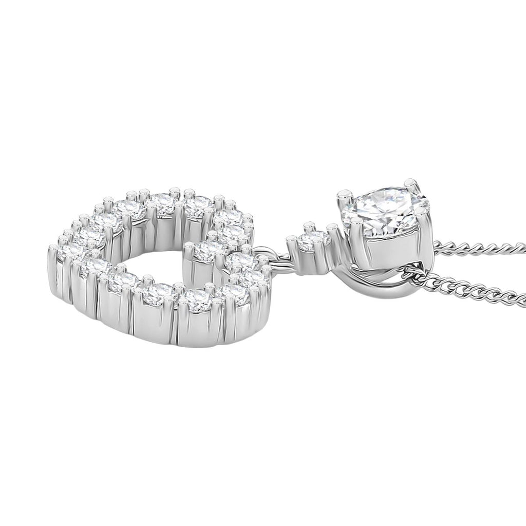 RADIANTA GRA zertifiziert Moissanit (D-VVS) Anhänger mit Kette ca. 45 cm 925 Silber rhodiniert ca. 1.05 ct