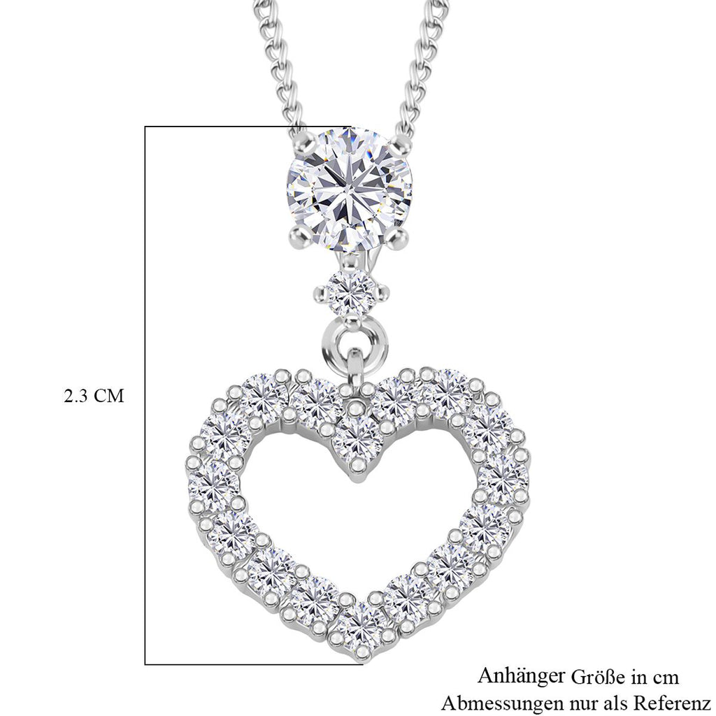 RADIANTA GRA zertifiziert Moissanit (D-VVS) Anhänger mit Kette ca. 45 cm 925 Silber rhodiniert ca. 1.05 ct