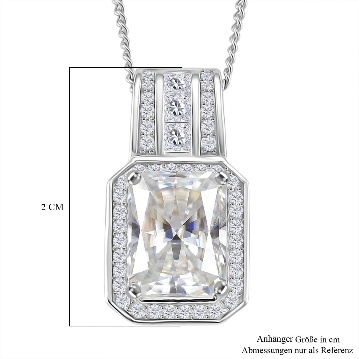 RADIANTA GRA zertifiziert Moissanit (D-VVS) Schmuckset ca. 45 cm 925 Silber rhodiniert ca. 2.82 ct