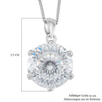 RADIANTA GRA zertifiziert 120 Facetten Moissanit (D-VVS) Schmuckset ca. 45 cm 925 Silber rhodiniert ca. 11.10 ct