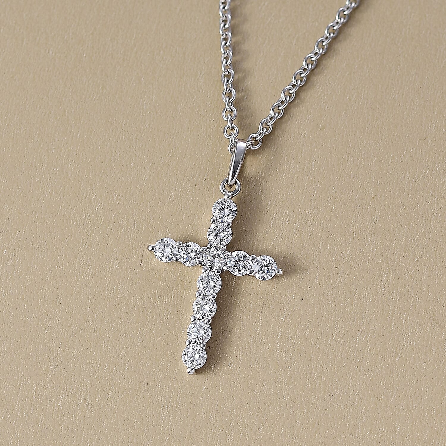 LUXORO Lab Grown Diamant SI-GH 417 Weißgold Anhänger mit 50cm Edelstahl-Kette - 0,50 ct.