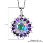 D'Joy Merkur mystischer Topas, Afrikanischer Amethyst Schmuckset ca. 45 cm 925 Silber rhodiniert ca. 5.89 ct