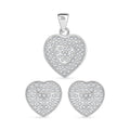 Lustro Stella Weißer Zirkonia Schmuckset 925 Silber rhodiniert