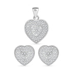 Lustro Stella Weißer Zirkonia Schmuckset 925 Silber rhodiniert
