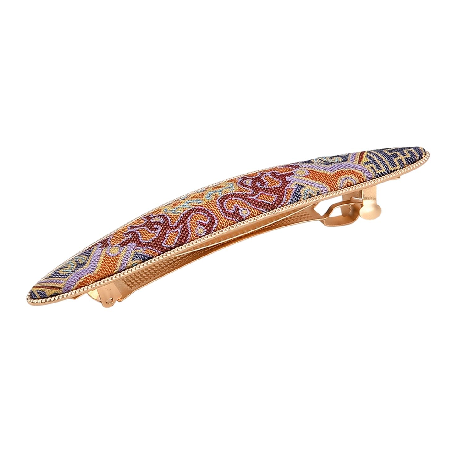 LA MAREY Signature - Song Brokat Seiden-Haarnadel und Ohrringe, Pink, Geschenkbox