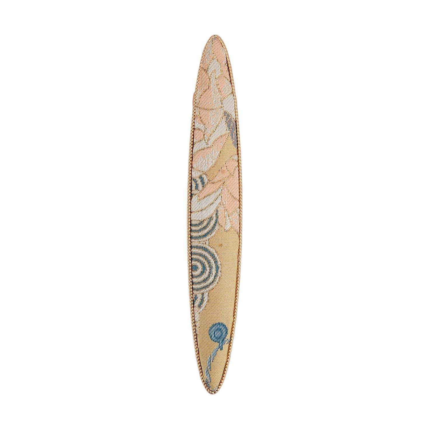 LA MAREY Signature - Song Brokat Seiden-Haarnadel und Ohrringe, Beige, Geschenkbox
